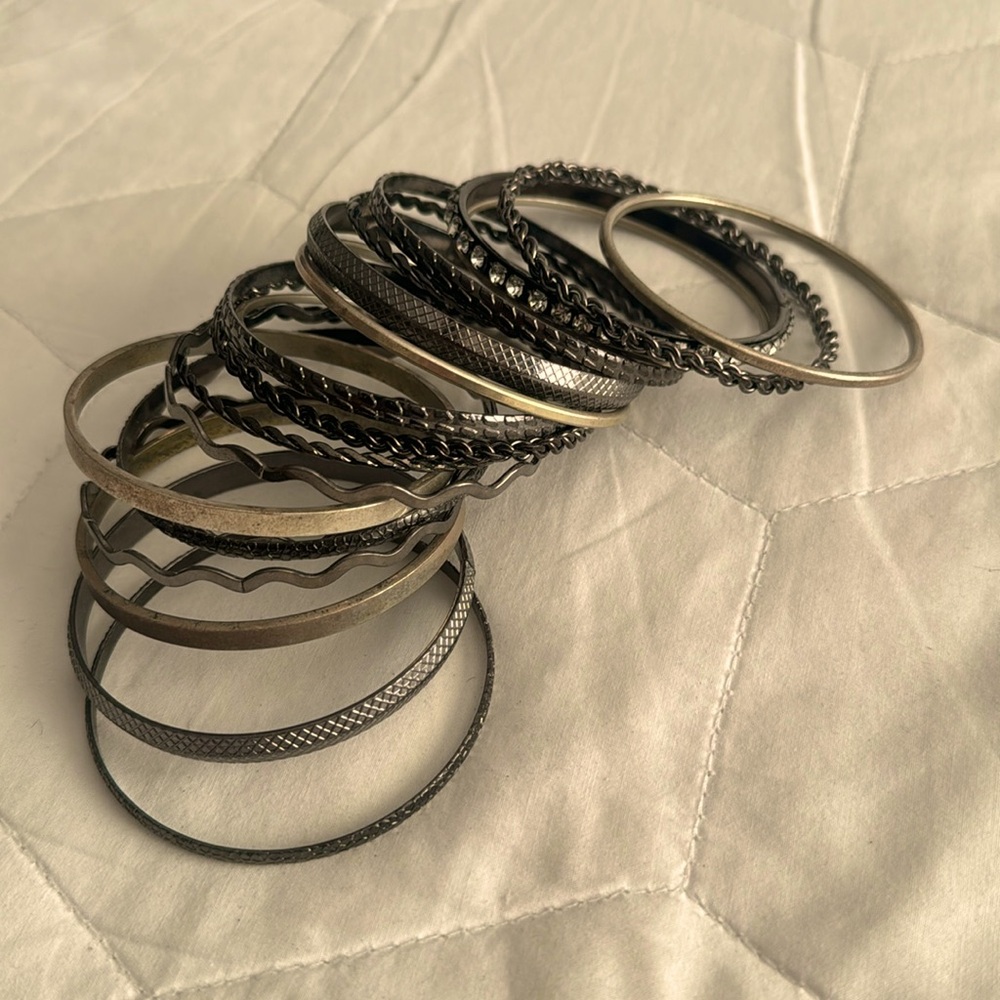 Set of 20 Silver Bangles